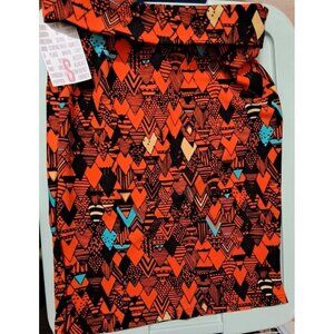 LuLaRoe Women's S Cassie Skirt Orange Geometric Print New w/Tags
